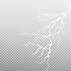 lightnings. Thunder-storm and lightnings. Magic and bright lighting effects. Vector Illustration.