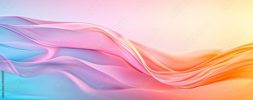 Aufkleber negative space design abstract background concept. abstract vibrant fluid waves in pastel colors cre