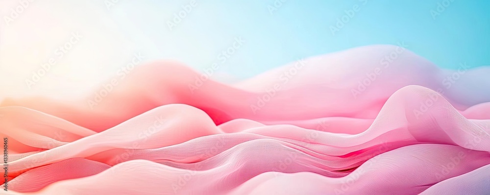 Poster negative space design abstract background concept. soft pink and blue flowing waves create a serene 