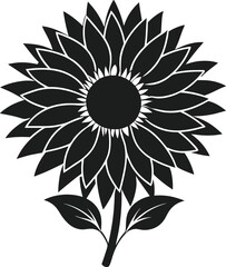Elegant Sunflower Silhouette Vector – Floral Mother’s Day Illustration