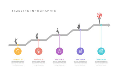 Business road map timeline infographic concept. with icons and 5 steps. Can be used for workflow layout, icons, diagram, report, web design Creative. marketing data. Vector illustration