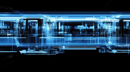 Obraz premium an image depicting abstract transit systems in blue.