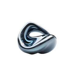 Liquid abstract colorful shape with smooth curves and reflective surfaces