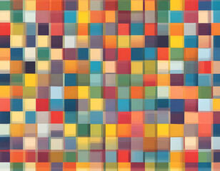 Colorful geometric square grid line seamless pattern. Retro rainbow gingham style background. Abstract tartan fabric texture illustration.