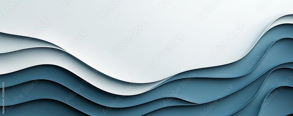 Poster negative space design abstract background concept. stylish abstract waves in blue tones create a soo