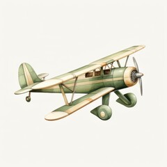 babys toys airplane, watercolor