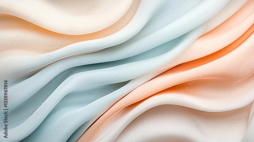 Poster surrealist art abstract background idea. abstract fabric with soft gradients and waves in pastel col