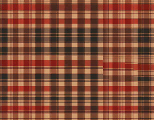 Plaid pattern vector. Check fabric texture. Seamless textile design for clothes, paper print or web background.