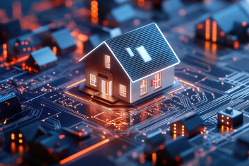 Obraz premium Integrating crime prevention technology in smart housing estates enhancing security and community safety in urban environments