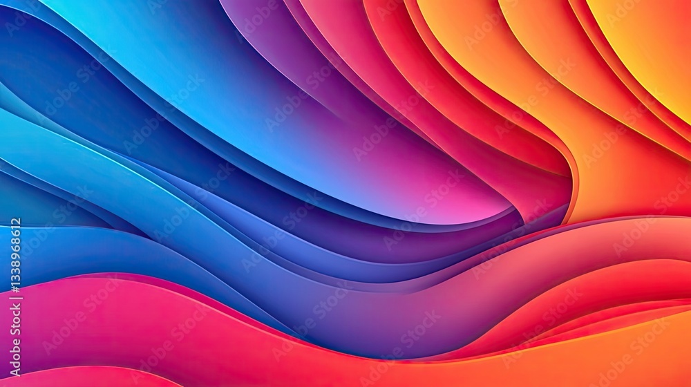Poster negative space design abstract background concept. vibrant abstract wave pattern with colorful gradi