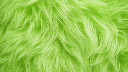 Fototapeta premium A vibrant, fluffy green texture resembling synthetic fur, ideal for creative projects and design work.