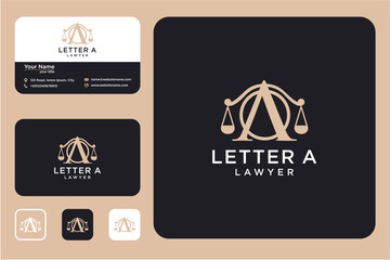 Law Firm Logo Design Set With Business Cards