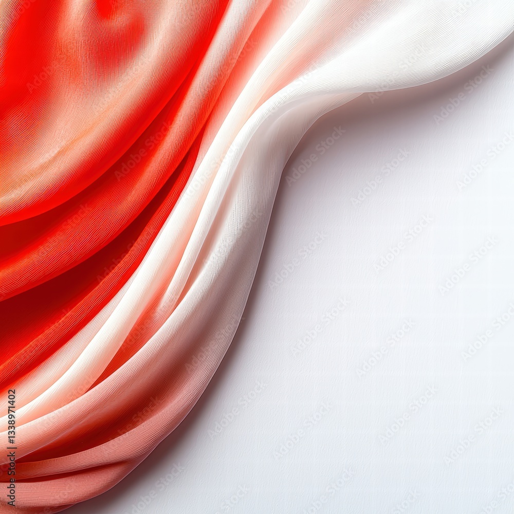 Poster classic white and red cloth draped elegantly over a surface creating a warm and inviting look