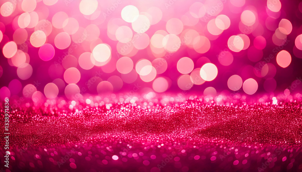 Poster bright pink bokeh lights create a sparkling atmosphere for celebrations and events