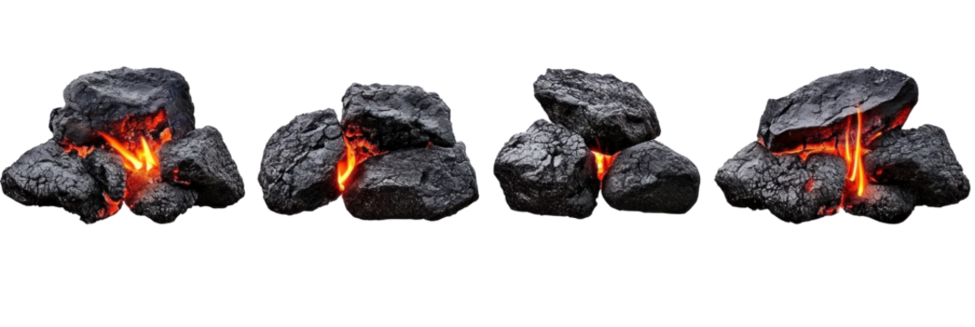 black and red fire coal or lava rock burning