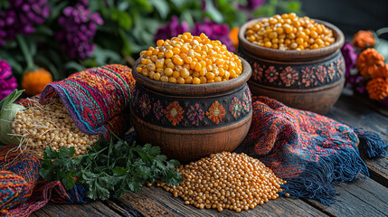 Andean Golden Corn for Inti Raymi Rituals, Ai Generated images.