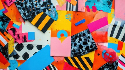 Obraz premium Abstract background of maximalism design trend of the year. Bright and colorful colors.