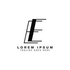 letter E thin line Logo. Alphabet E invitation card Icon
