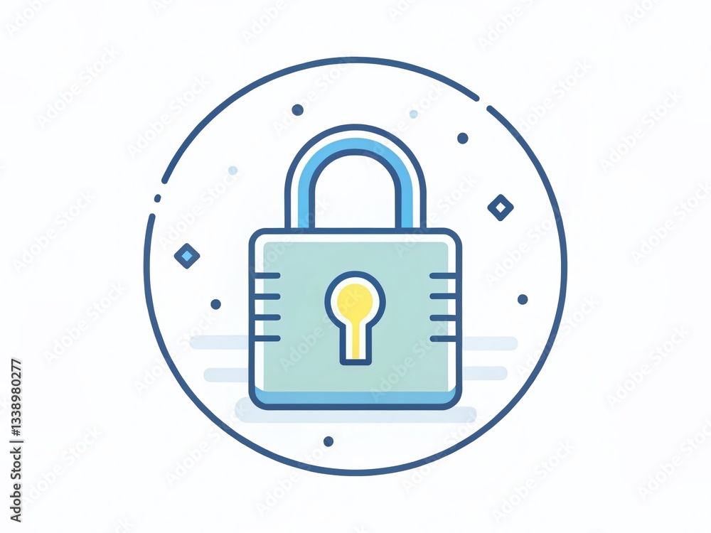 Poster linear privacy flat color icon for ui ux app web design digital industry education technology