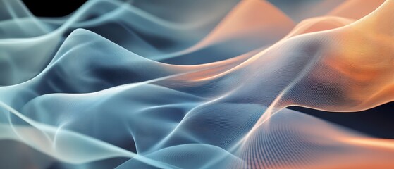 Obraz premium Gentle circular waveforms with organic edges and continuous flow