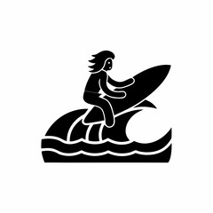 
creative details Surfing Wave Icon vector illustration