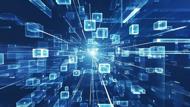 Abstract Binary Code Background with Digital Technology and Futuristic Design