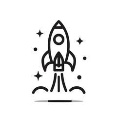 Rocket launching into space, exploration and innovation
