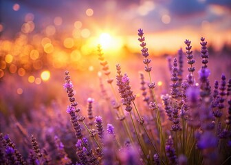 Lavender Field Background for Beauty Product Photography - Bokeh Effect