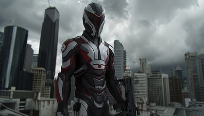 superhero in the city