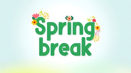 Spring break decorative lettering type design