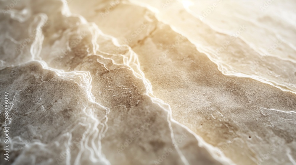 Poster close-up of a textured, light-colored marble surface with intricate veins and patterns.