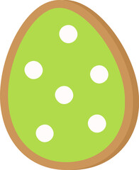 Easter Egg Shaped Cookies flat vector illustration.
Cute patterned Easter eggs sugar cookies.
Simple cute gingerbread Easter egg isolated.
Transparent background.