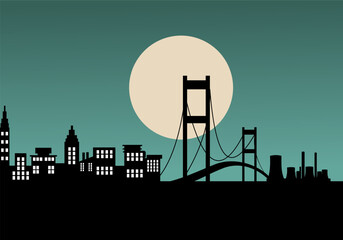 Vector illustration of city silhouette panorama landscape