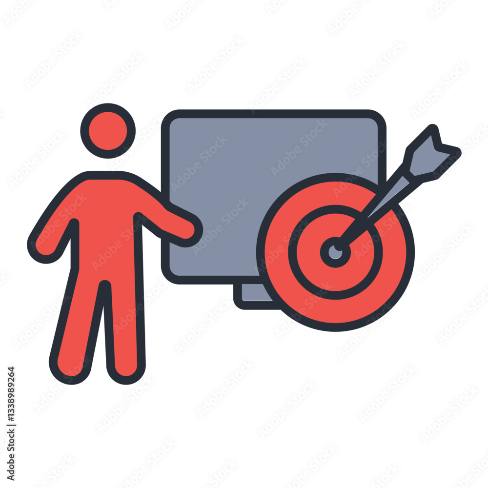 Poster objective icon. vector.editable stroke.linear style sign for use web design,logo.symbol illustration