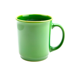 Green mug isolated on a white background