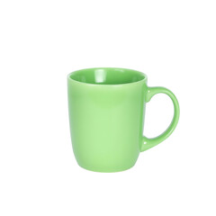 Green mug isolated on a white background