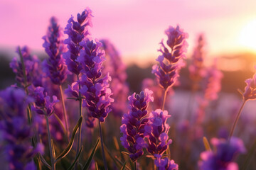Obraz premium Colorful purple lavender provence landscape 
