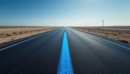 Endless desert highway ground level freedom