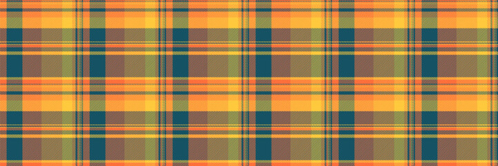 Vibrant autumnal plaid pattern in warm oranges, greens, and deep blues. Perfect for textile design, fallthemed projects, or creating a cozy atmosphere.  Use as a background, texture, or print.