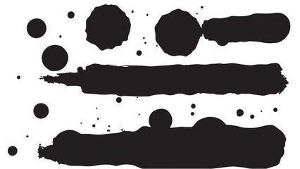 Black ink splash on white background. Ink splash and ink blots. Close up of a black ink splatter.