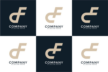 Modern Beige and Dark Blue Minimalist Logo Variations