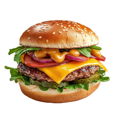 hamburger isolated on white background
