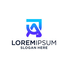 Modern Blue And Purple Gradient Letter A Logo Design