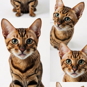 begal cat on a white background