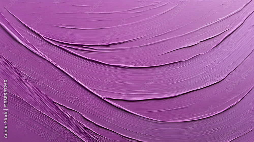 Poster thick layers of purple paint create a textured, swirling surface that demonstrates vibrant artistic 