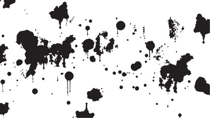 Fototapeta premium Black ink splash on white background. Ink splash and ink blots. Close up of a black ink splatter.