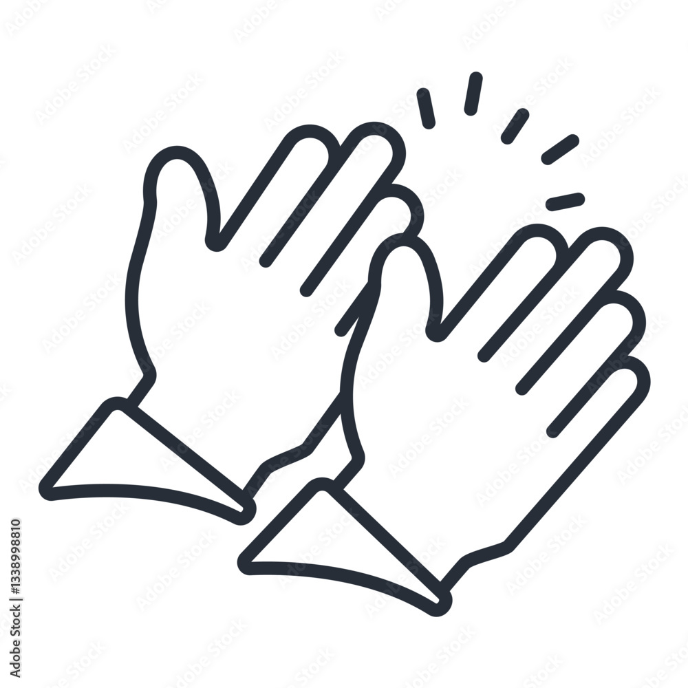 Poster applause icon. vector.editable stroke.linear style sign for use web design,logo.symbol illustration.