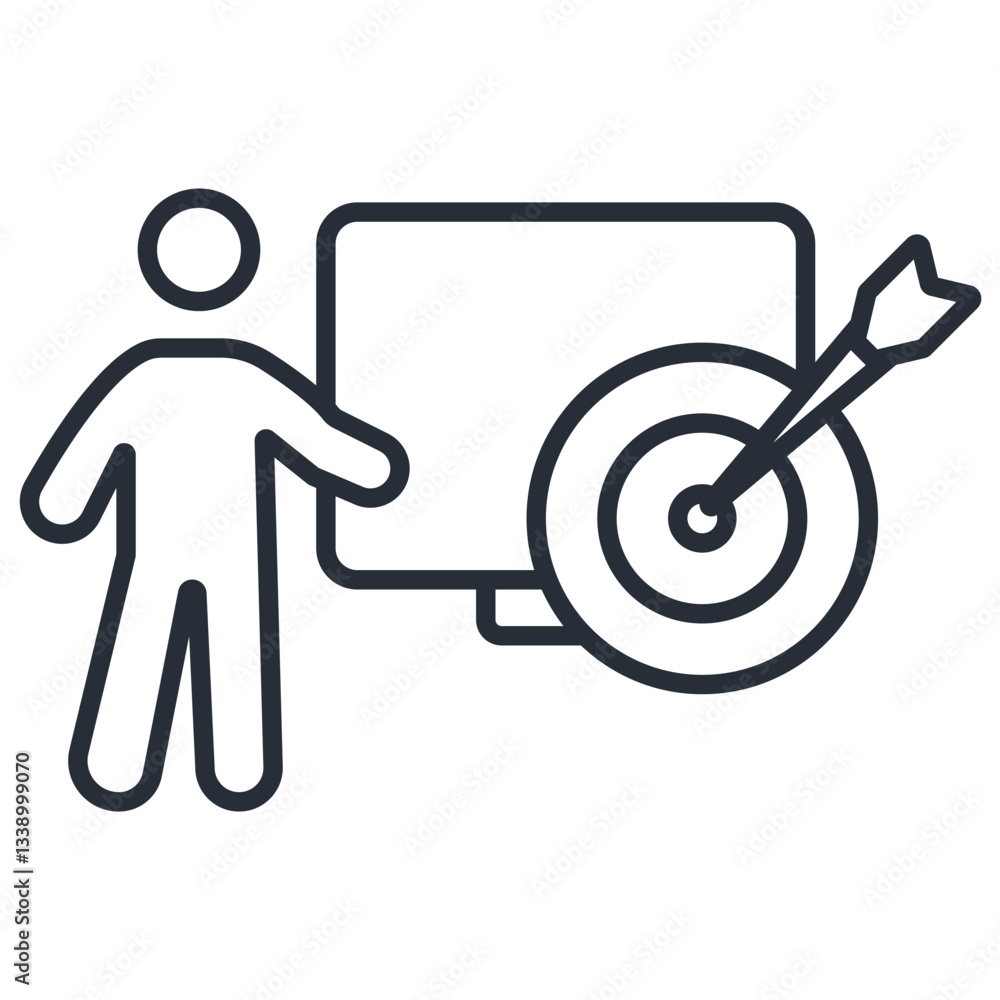 Poster objective icon. vector.editable stroke.linear style sign for use web design,logo.symbol illustration