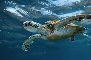 Obraz premium Green turtle swimming