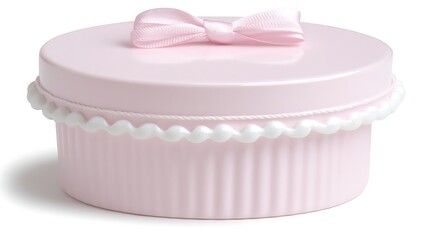 Pink gift box with bow. Decoration for a birthday